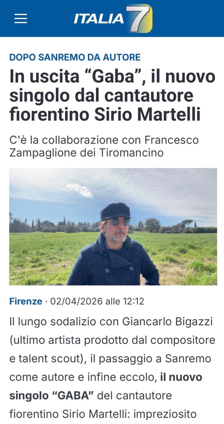 Ritaglio dell'articolo di Italia 7 su Sirio Martelli e GABA.